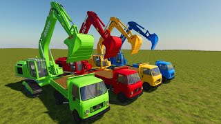 JCB of Colors ! Transporting Old Mini Trucks To Load And Jobs Farm | Farming Simulator
