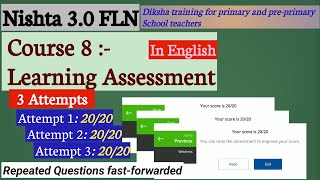 Nishtha 3.0 module 8 answers || Learning Assessment quiz answers (Diksha) ( Nishtha Course 8)