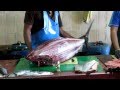 Tuna cleaned at Male, Maldives fish market