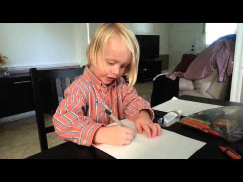 Toren drawing Halloween stuff for Grandma - 02