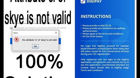 Digipay Login Problem 100% Solved | the attribute ci of skye is not valid