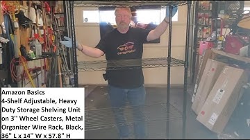 Amazon Basics 4-Shelf Adjustable, Heavy Duty Storage Shelving Unit on 3