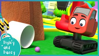 Minisode: Crazy Golf Construction 🚧 🚜 | Digley and Dazey | Kids Construction Truck Cartoons