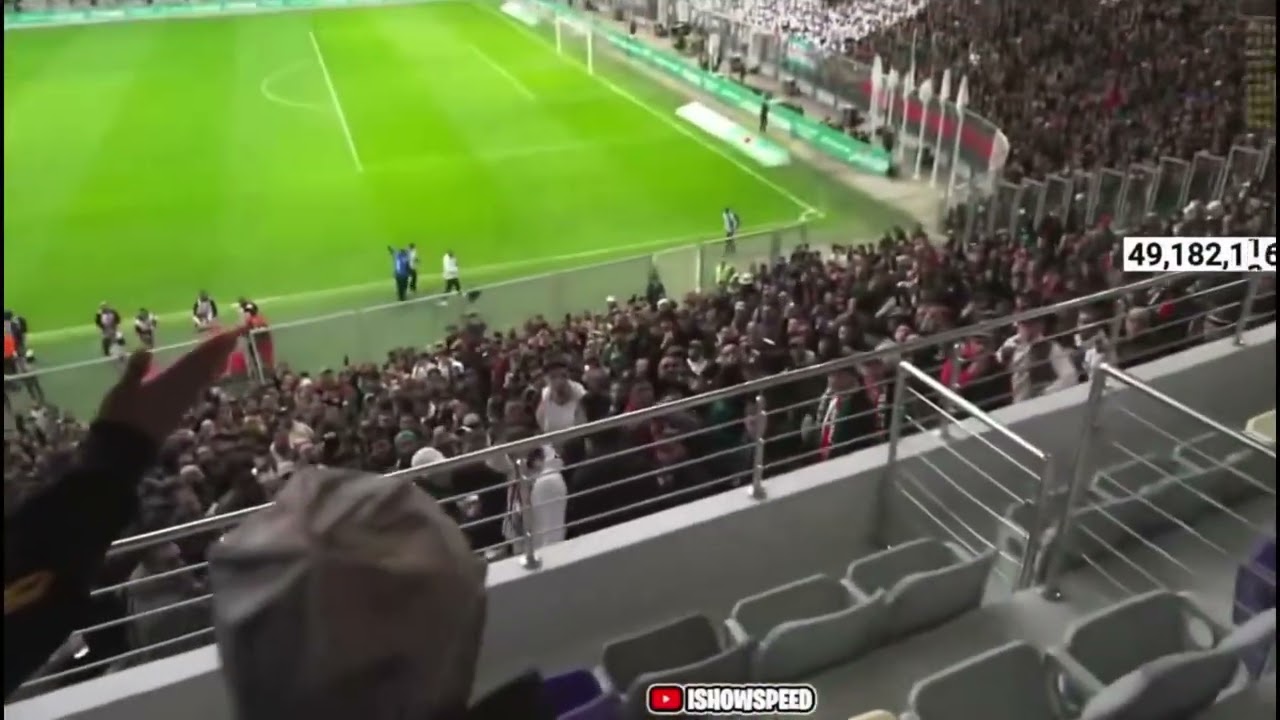 IShowSpeed had to leave the stadium in Algeria after fans began throwing water bottles at him