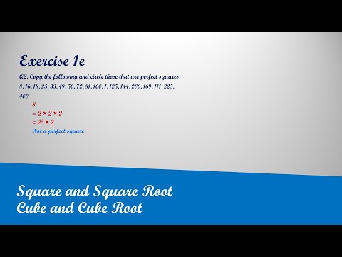 Exercise 1e || Squares and Cubes || D1 Math || Chapter 1 || Part 1
