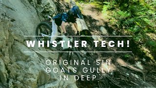 Whistler bike park tech, POV of original sin, goats gully, in deep and finishes off on freight train