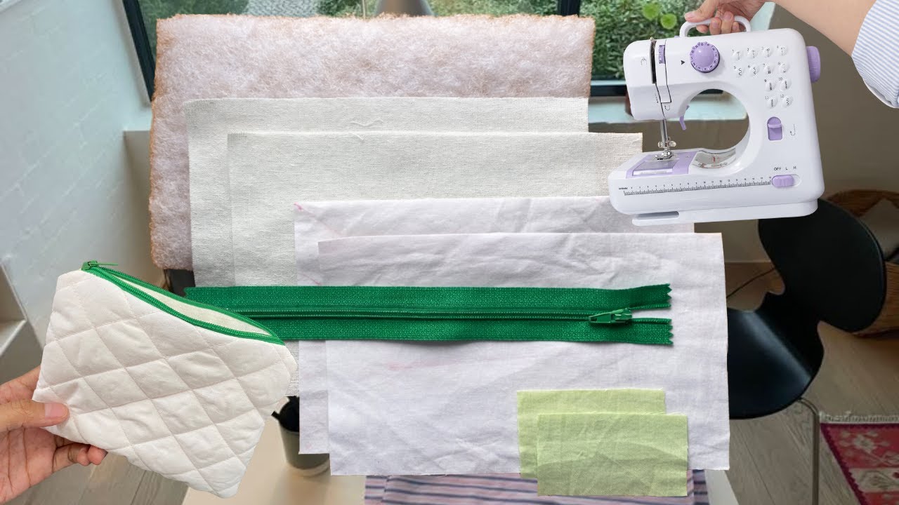 First Sewing Project for Beginners | Making a Zipper Coin Purse with Mini Sewing Machine 505A