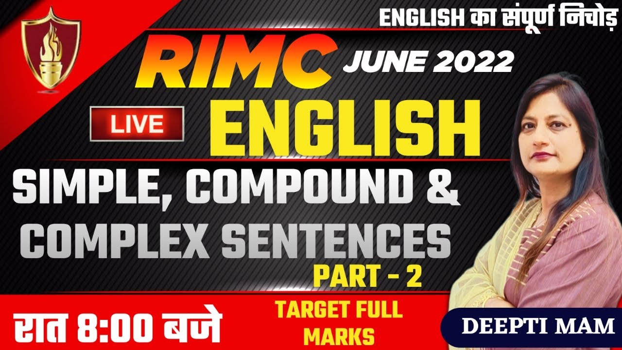 RIMC English Sentences | Part - 2 | Sukhoi Academy | Deepti Mam | RIMC June 2022