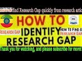 How to find Research Gap quickly from research articles?