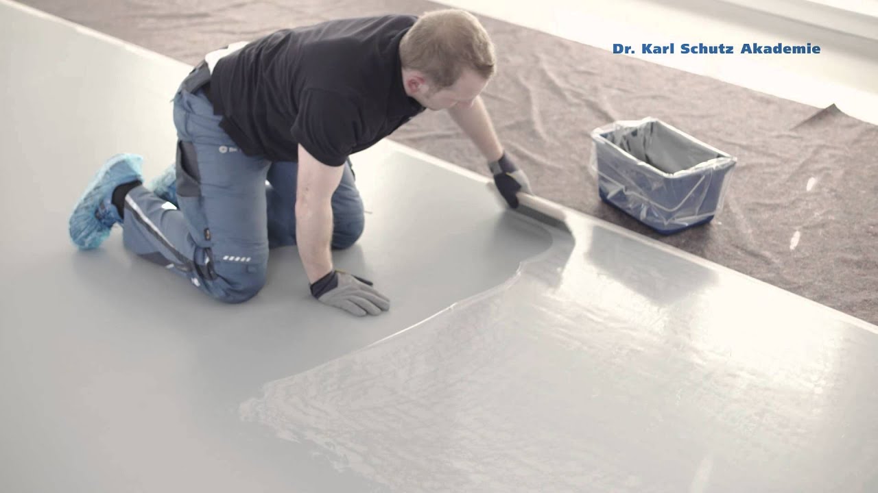 Spachteltechnik Fur Marmor Optik Beim Bodendesign Youtube