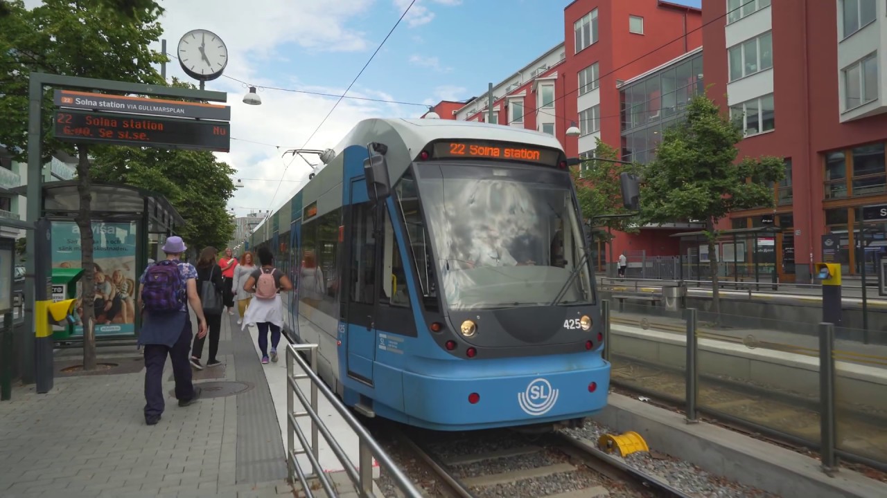 Sweden, Stockholm, tram ride from Sickla Udde to Sickla Kaj