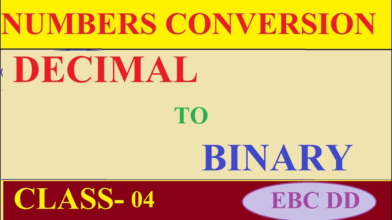 Decimal to binary conversion...class 4 !! ITI electrical !! EBC DD ...