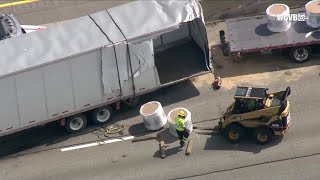 Tractor-trailer crash on Mass. Pike in Grafton causes severe delays