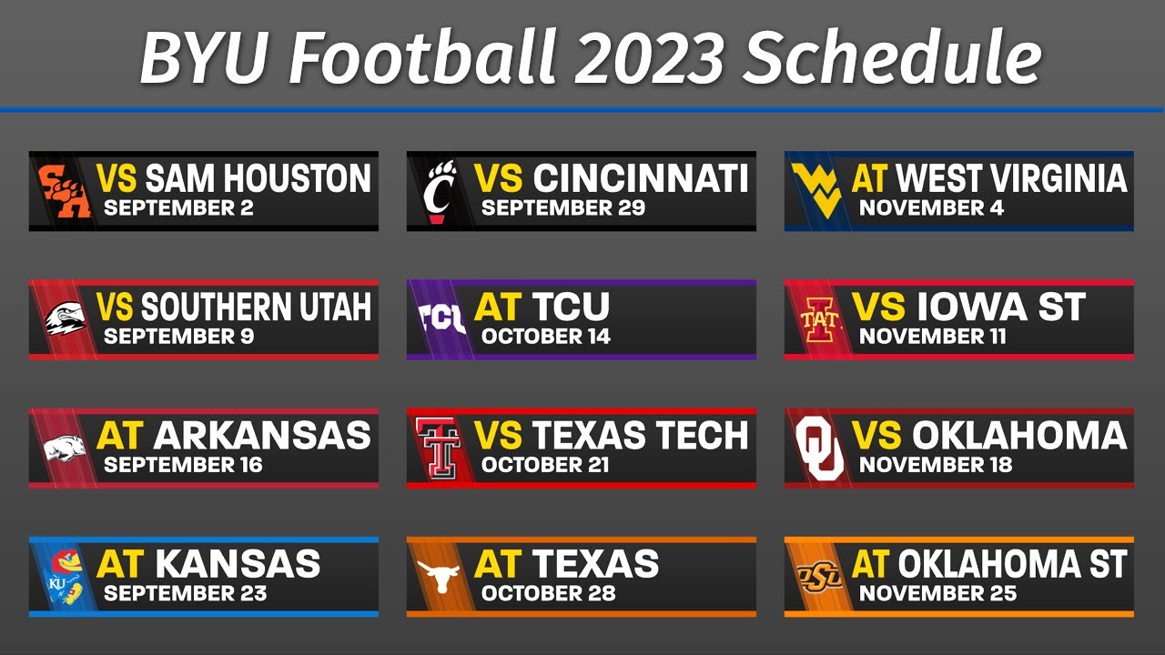 BYU Football’s First Big 12 Schedule Is Out Y’s Guys Breaks It Down