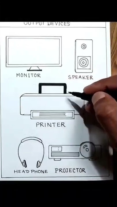 Computer output devices drawing/ How to draw computer input devices ...