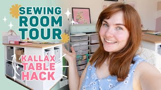 Sewing Room Organisation Tour &amp; Ikea Kallax Sewing Table Hack