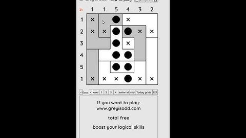 Grey is Odd - Today grids. Solution level 1 6X6 dated 09-09-2024 #logicpuzzles #logicgames  #games