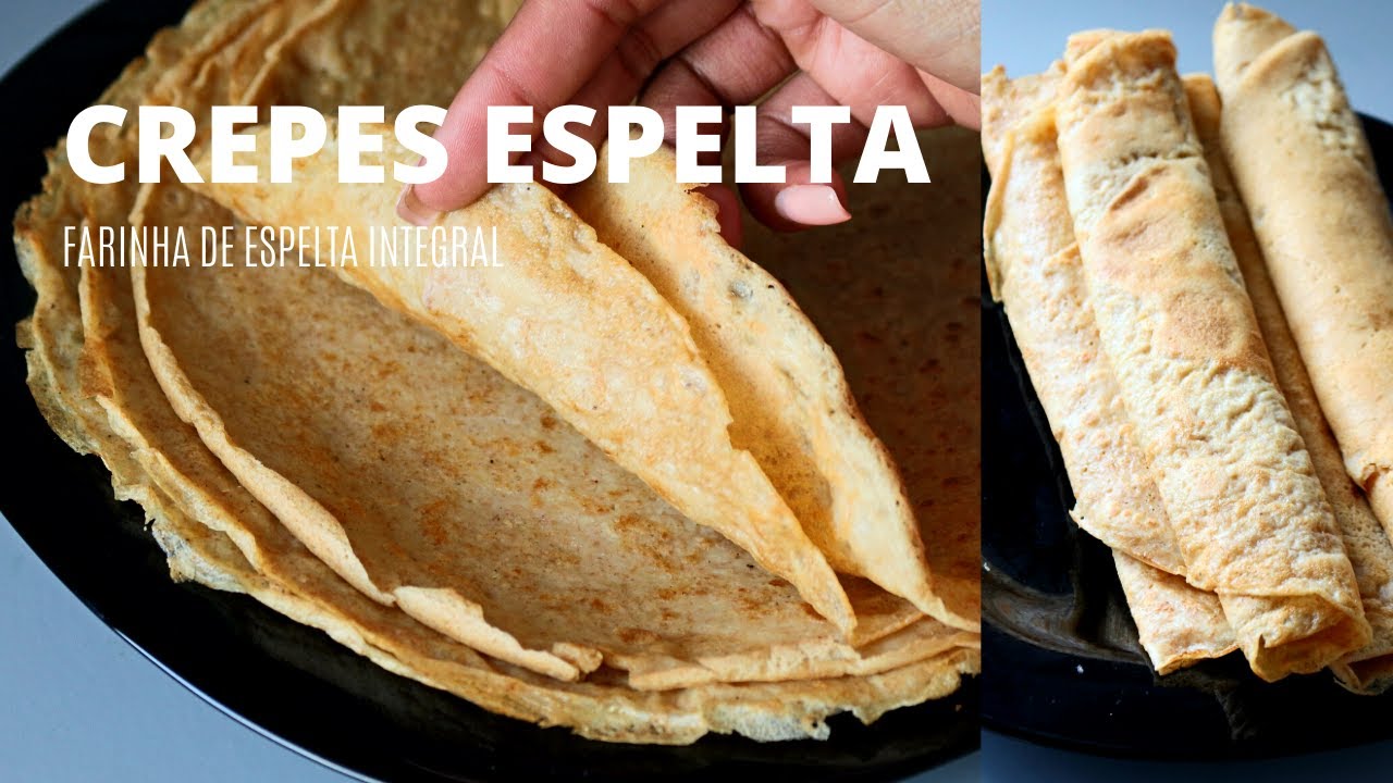 Crepes saudáveis sem lactose com farinha de espelta