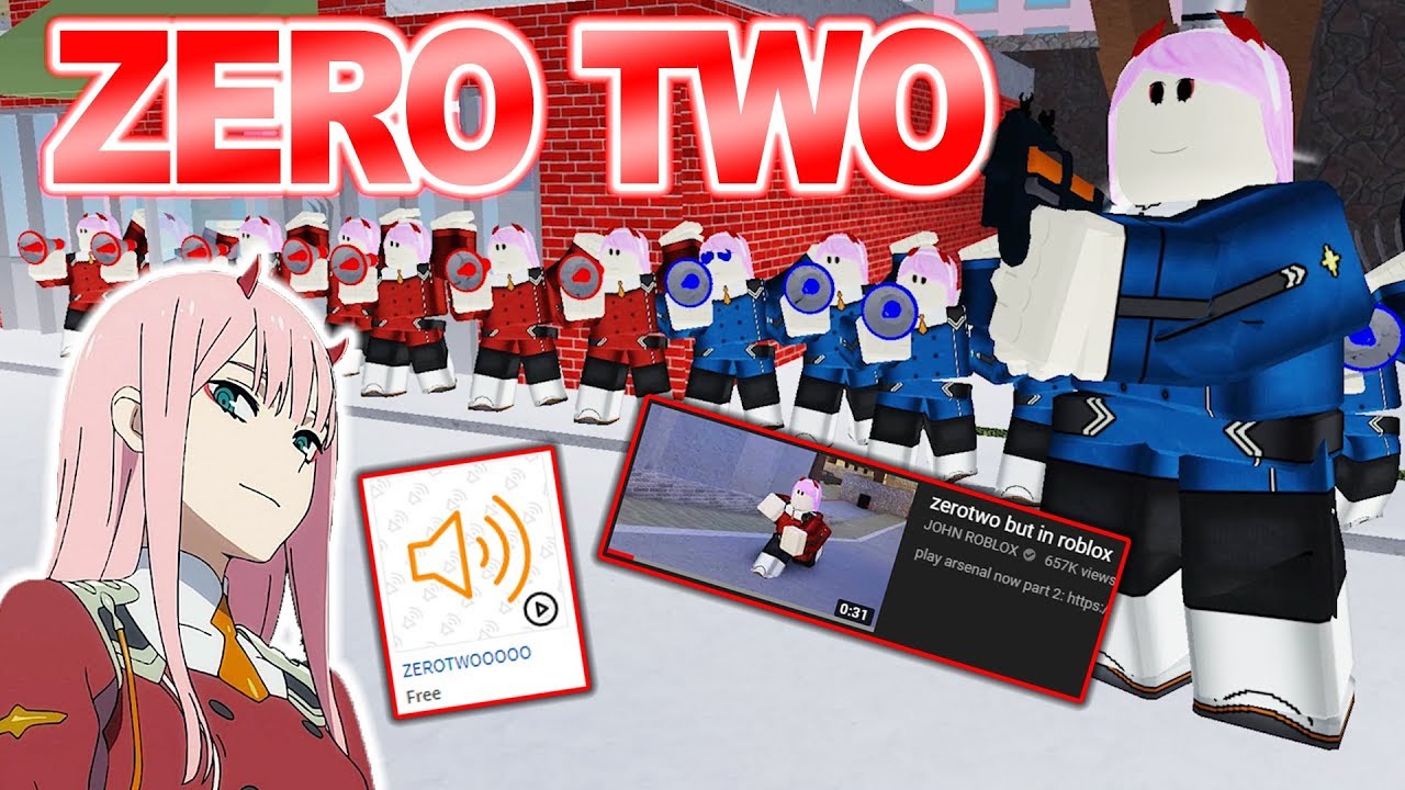 Arsenal But Everyone Is Zerotwo Roblox Youtube - zero two roblox t shirt