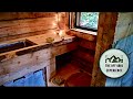 Building a simple off grid bathroom  ep 2  live edge counter sink bucket toilet a flying fox
