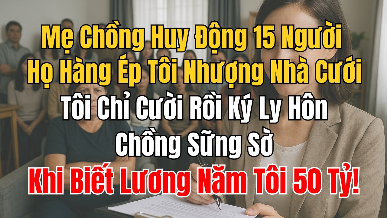 Mẹ Chồng Huy Động 15 Người Họ Hàng Ép Tôi Nhượng Nhà Cưới, Tôi Chỉ Cười Rồi Ký Ly Hôn – Chồng Sững S