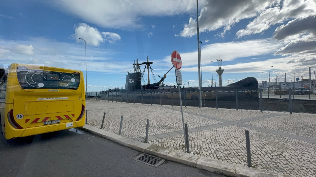 Portugal 175 Almada -Bus No.3001 riding｜fr Almada (Largo Cristo Rei) Terminal｜to Cacilhas (Terminal)