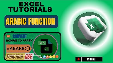 How to use ARABIC FUNCTION in Excel Sheet || Excel Tutorials || Convert Roman To Arabic Number