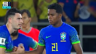 Endrick vs Colombia | Brazil Debut | Todos os Lances (16/11/2023)