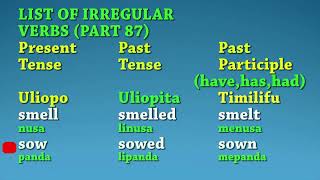 Jifunze Kiingerezairregular Verbs 87