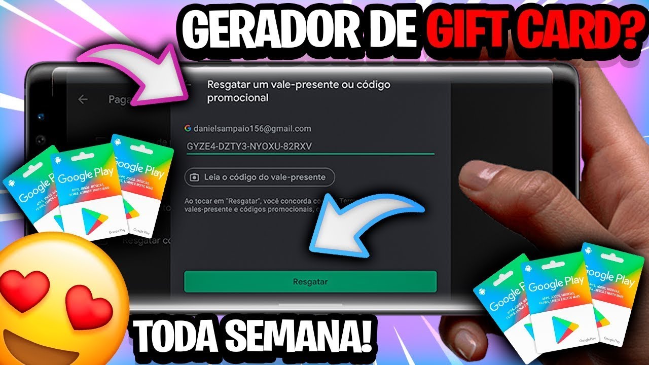 PAGOU ! Como Ganhar Gift Card de Graça na Google Play Store - Grátis ...