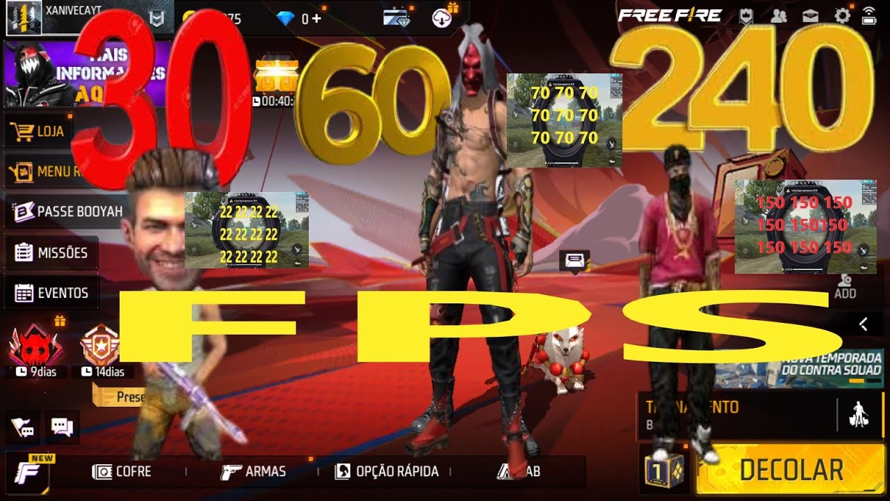 FREE FIRE A 20 FPS 60 FPS 240 FPS .. - YouTube