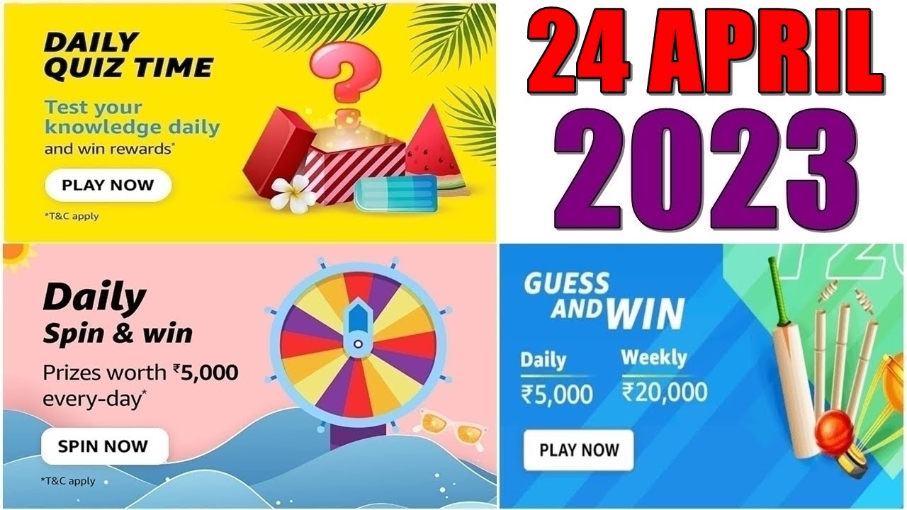 Amazon Quiz Today | Amazon Guess And Win Quiz Answers | 24 April 2023