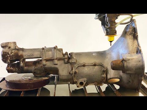 Transmission Cut In Half With 60,000 PSI Waterjet
