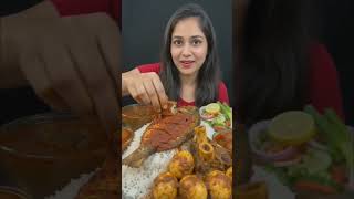 ASMR eating fish🐠egg, chicken, salad, gulab jamun etc.||#asmr#nonveg#mukbang#challenge