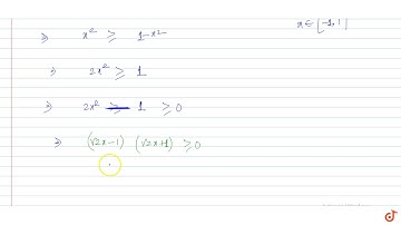 The domain of the function `f(x)=sqrt(x-sqrt(1-x^2))` is