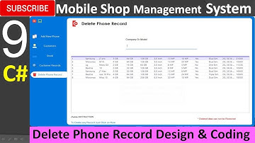 9. Mobile Shop Management System in C# - Delete Phone Record Design and Coding