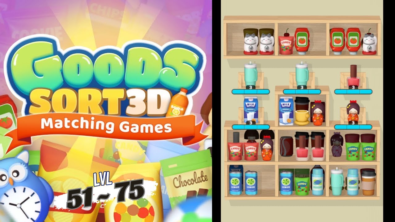 🏅 Goods Sort 3D - Matching Games 🍒🥤🪆 LEVEL 51 ~ 75 🍄🧃🧸 GAMEPLAY 🎮 FULL GAME