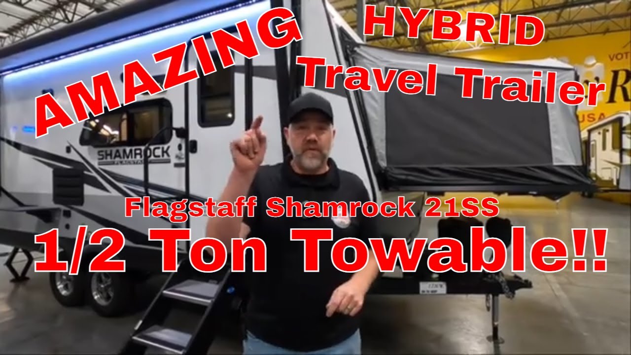 AMAZING 1/2 Ton Towable Hybrid Travel Trailer, Flagstaff Shamrock 21SS