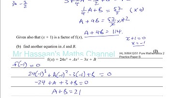 EDEXCEL  C2 JUN 2018 GCE Q3  The Factor & Remainder Theorem