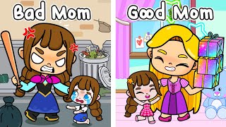 Rapunzel Mother and Daughter But Good Mom Vs Bad Mom | Princess In Avatar World | Toca Boca