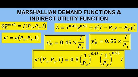 Marshallian Demand Function and Indirect Utility Function