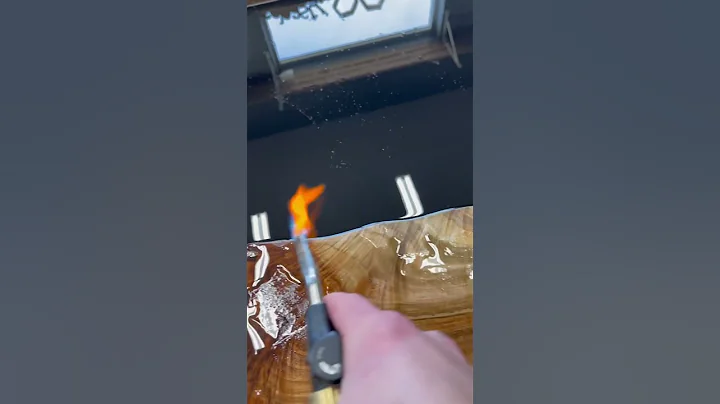 Popping them epoxy bubble with fire!! 🔥 #epoxy #awesome #woodworking #diy #shorts