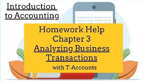 Chapter 3 Homework Help: Analyzing Business transactions with T-accounts