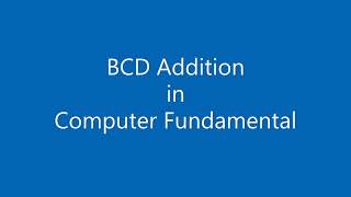 BCD Code Addition in Computer Fundamental in Hindi |Apurva Vashist Guide