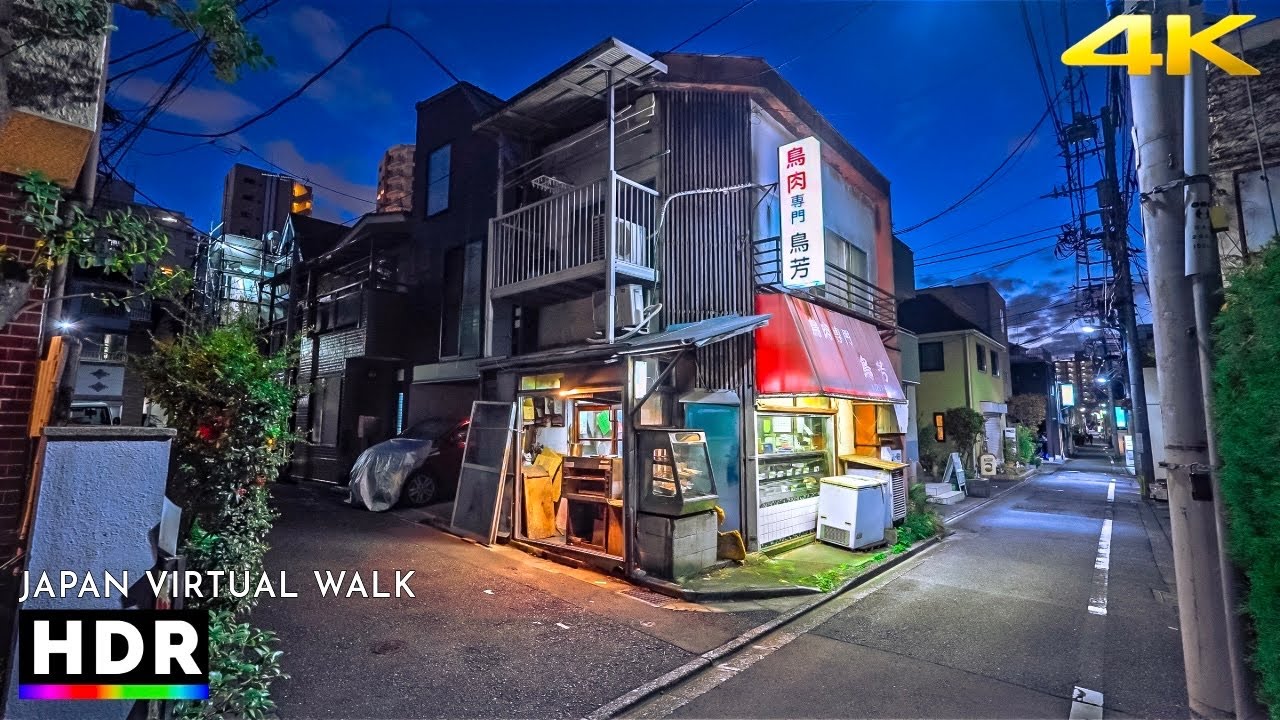 Tokyo Japan - Gokokuji to Idabashi, Sunset to Night Walk • 4K HDR