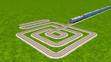 1️⃣ Train Running on Square & Circle Gradient Railroad Tracks  | BeamNG Drive🏁 Train Simulator 2025