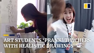 Art students in China ‘prank’ teachers with their realistic drawings image