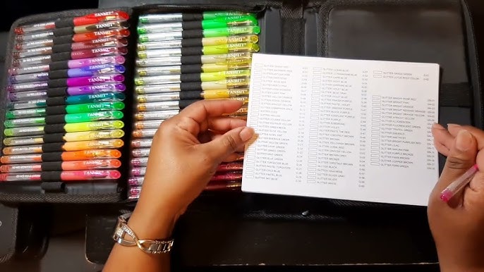 Tanmit Glitter Gel Pen - 80 Set - Full Swatching 