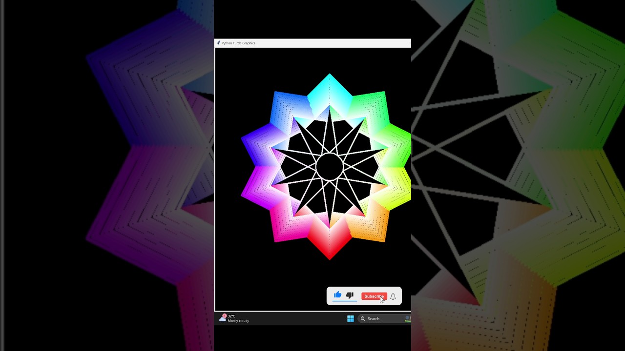 Mesmerizing Colorful Squares and Circles with Python Turtle! 🐢🌈 