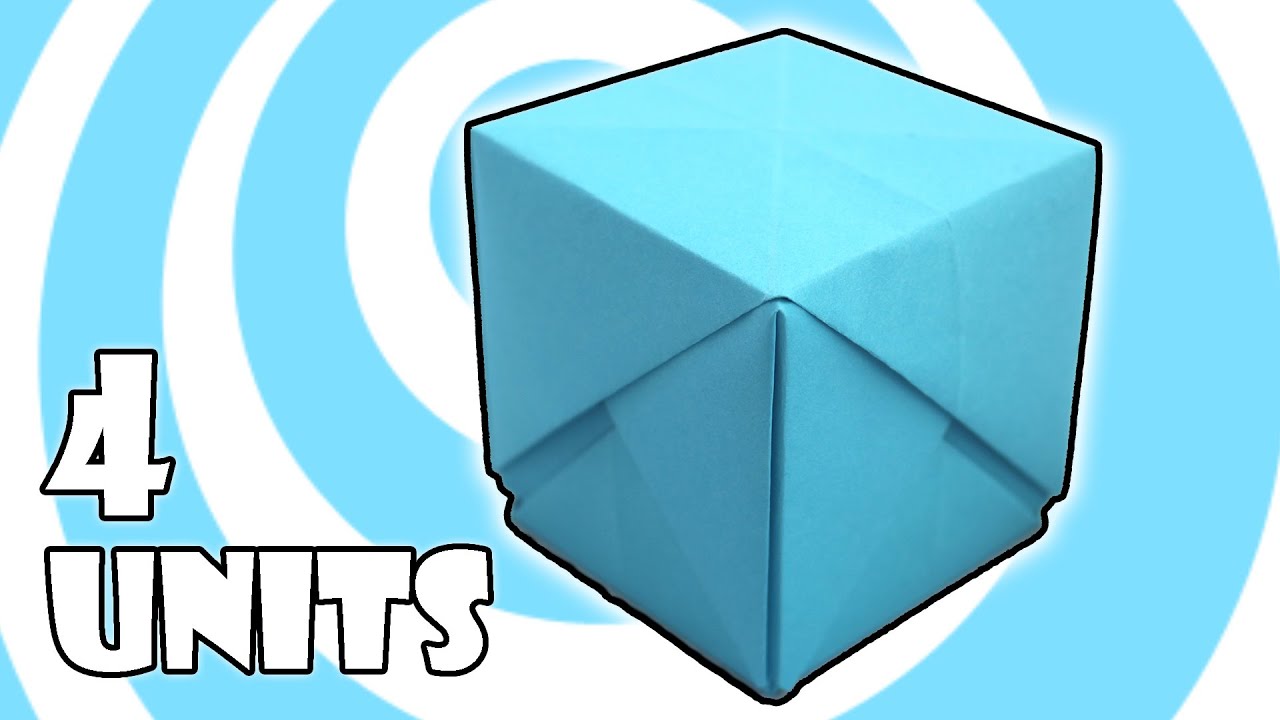 Modular Origami Cube Box Instructions 4 Units